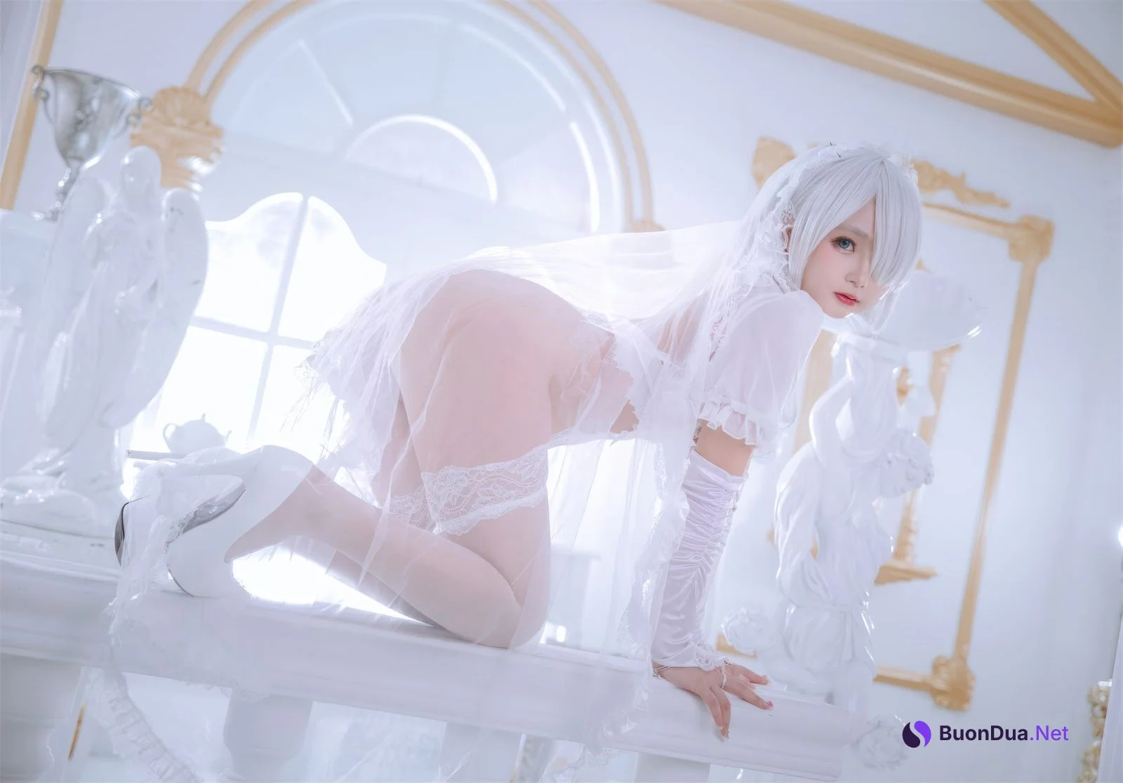 Coser@日奈娇 – 白色花嫁 - 照片 13