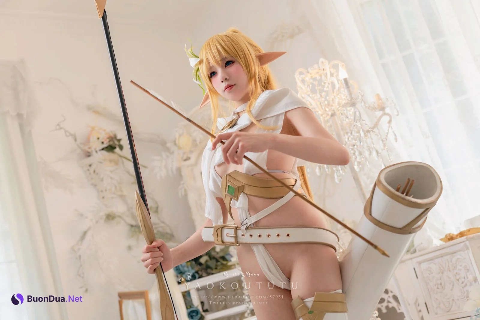 Coser@黏黏团子兔 – 六月订阅『精灵 弓箭手』广寒宫 - Photo 12