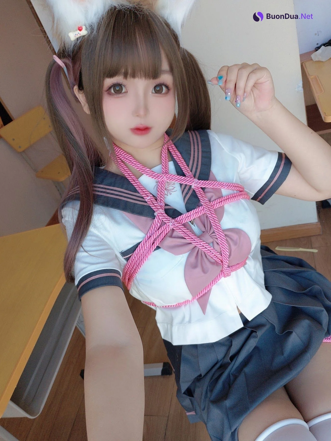 Coser@日奈娇 – 课桌捆绑 - 写真 32