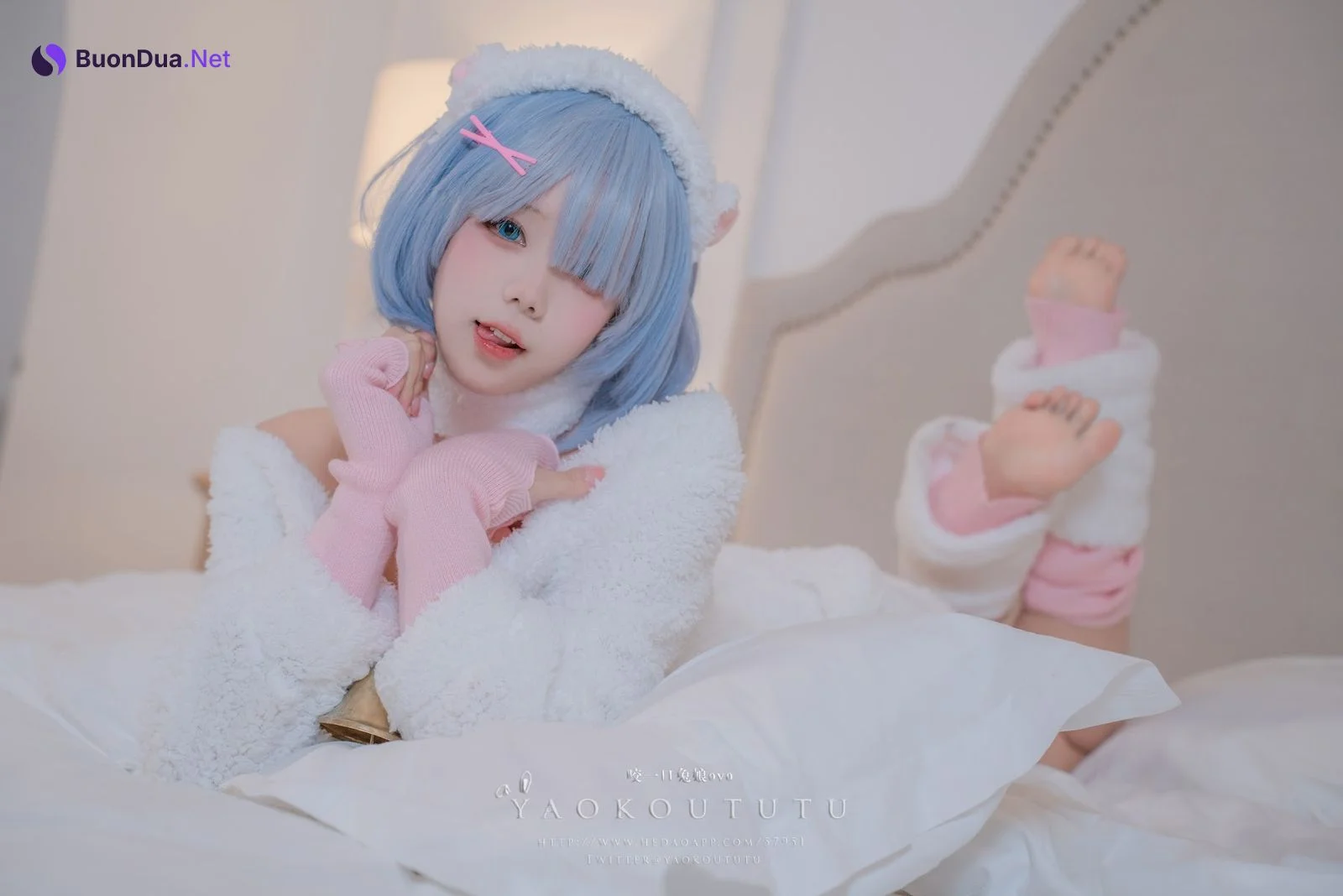 Coser@黏黏团子兔 – T3特典 蕾姆咩咩 - 照片 17