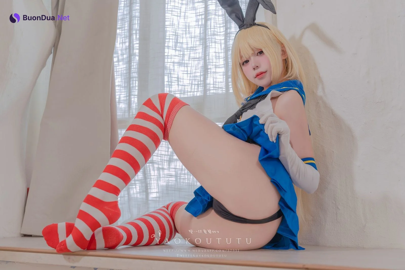 Coser@黏黏团子兔 – 岛风的修整&Twice - 写真 19