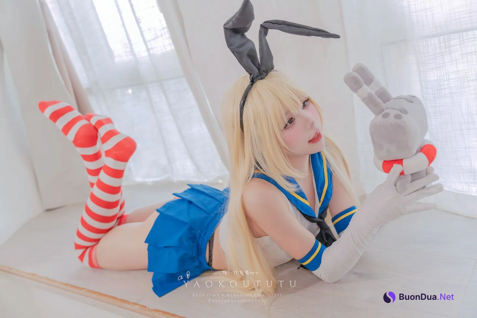 Coser@黏黏团子兔 – 岛风的修整&Twice - 写真 8