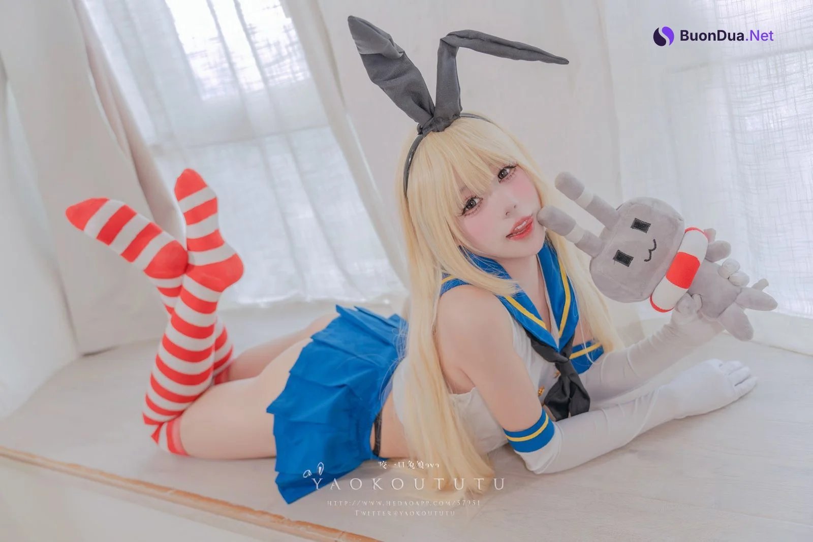 Coser@黏黏团子兔 – 岛风的修整&Twice - 写真 9
