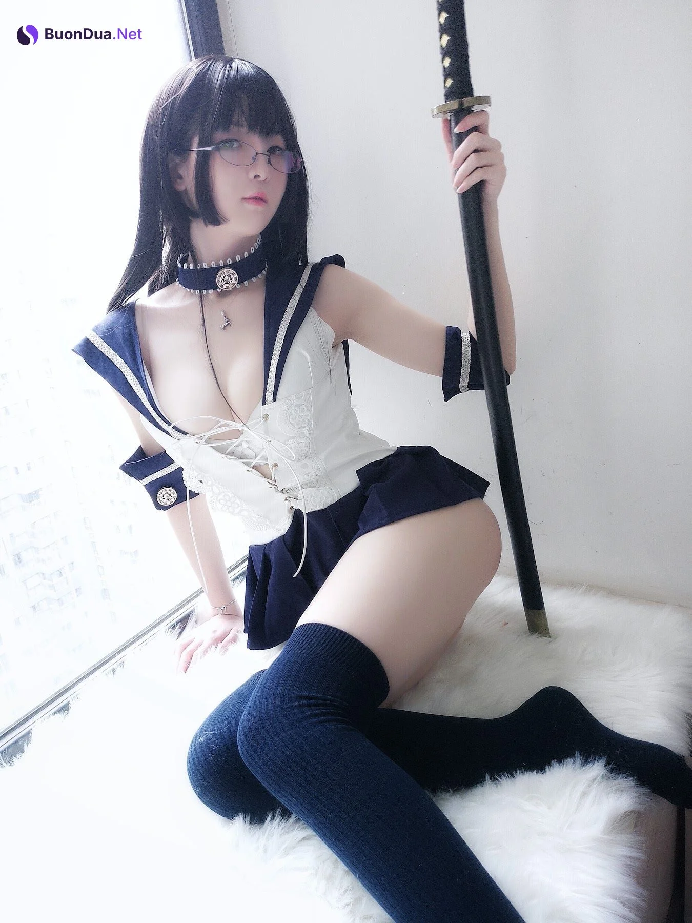Coser@一小央泽 (yixiaoyangze) – 武士刀与水手服 - Photo 15