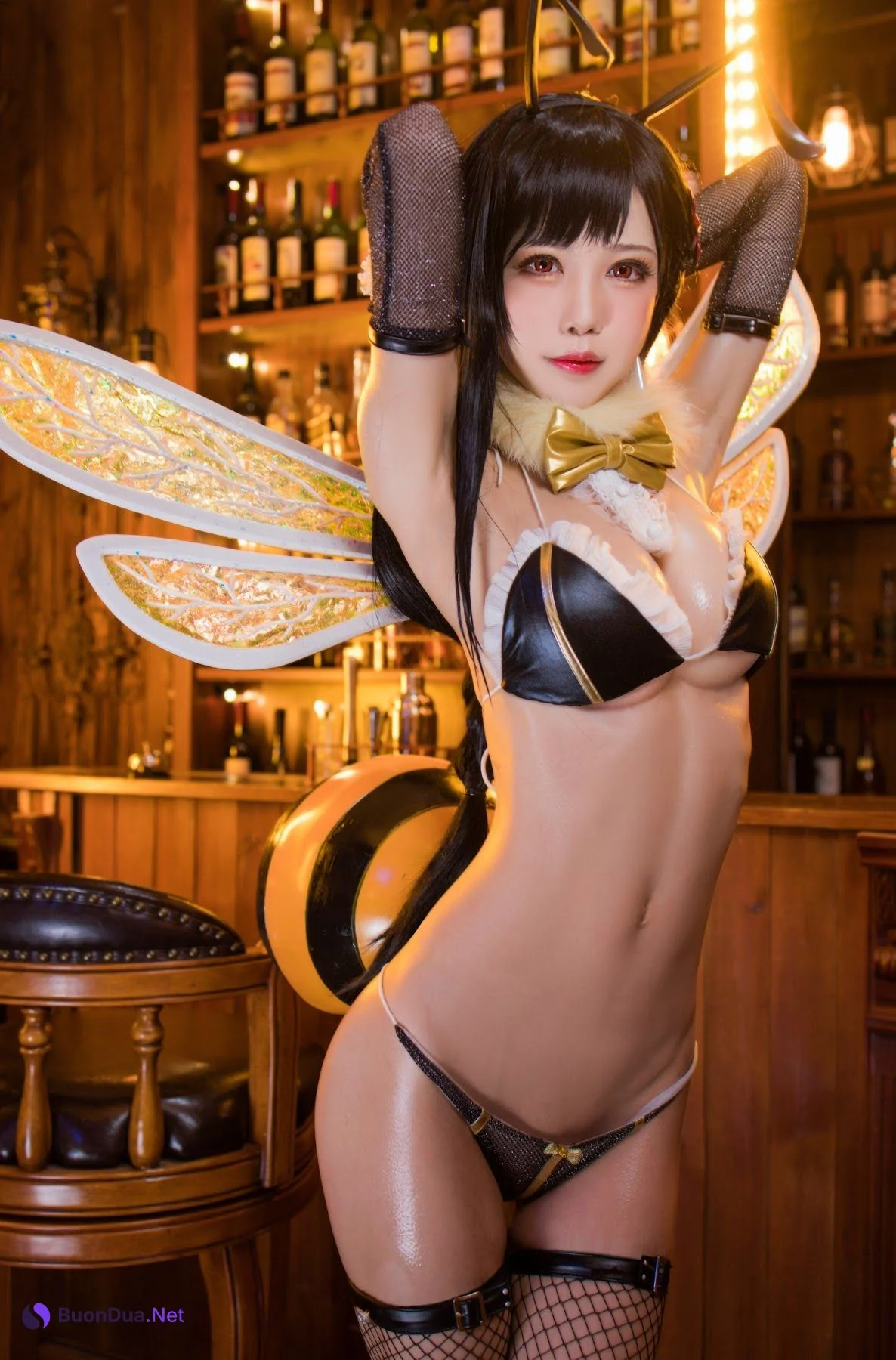Coser@水淼Aqua Vol.067 婚纱+黑皮蜜蜂 - Photo 10