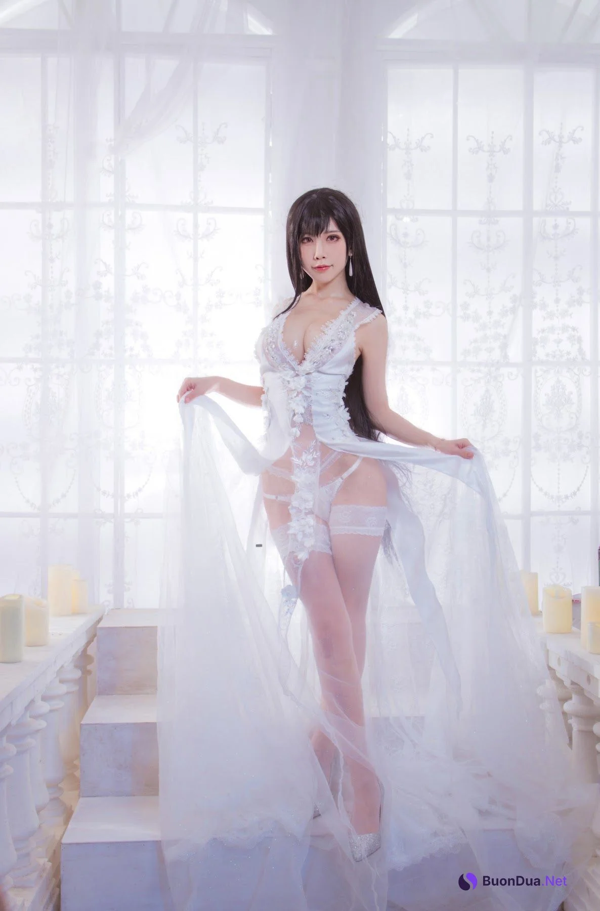Coser@水淼Aqua Vol.067 婚纱+黑皮蜜蜂 - Photo 2