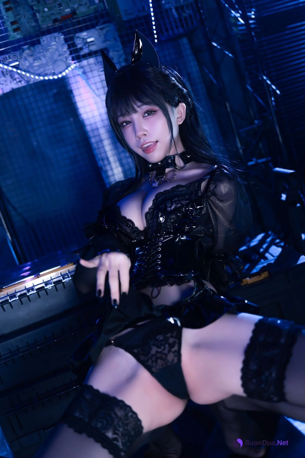 Coser@水淼Aqua Vol.100 猫咪女郎 黑色猫猫 - Photo 8