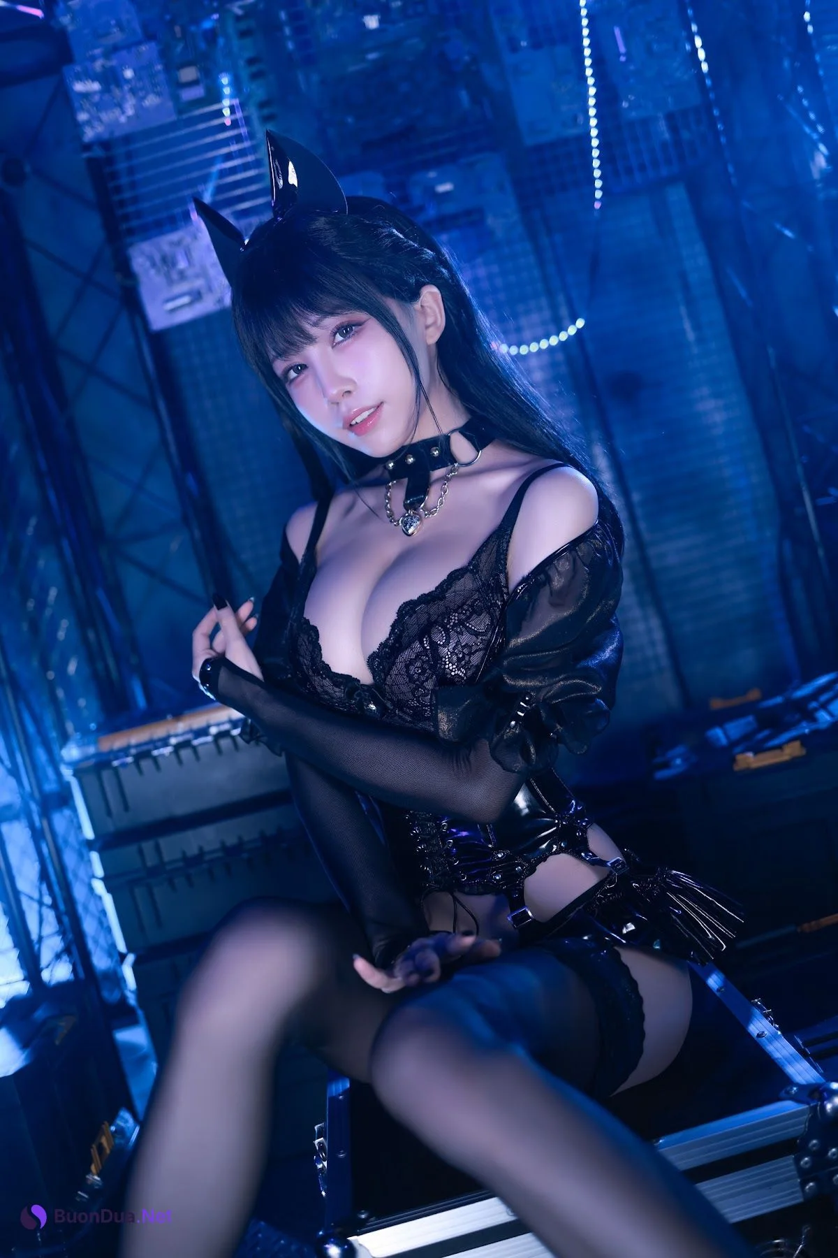 Coser@水淼Aqua Vol.100 猫咪女郎 黑色猫猫 - Photo 9