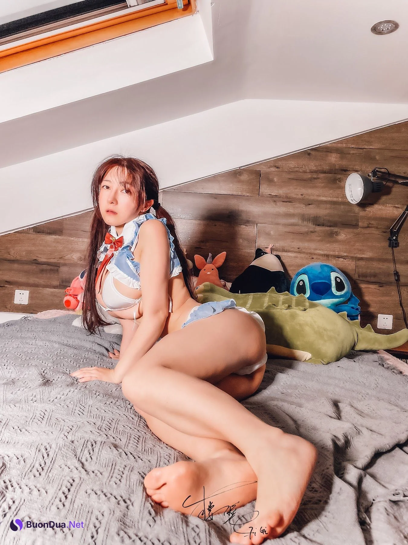Coser@樱晚gigi – 蓝色比基尼 - 사진 16