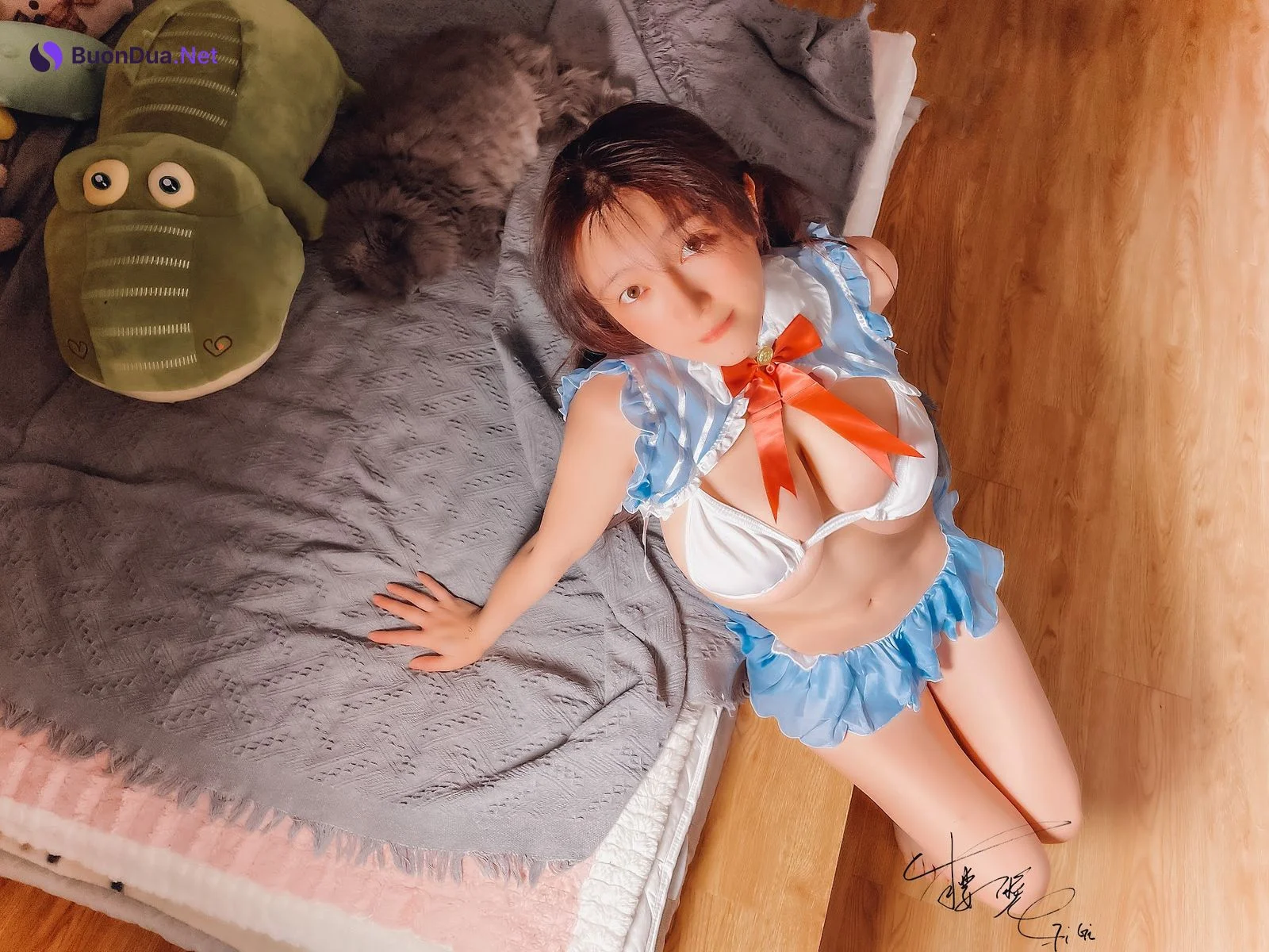 Coser@樱晚gigi – 蓝色比基尼 - 사진 3