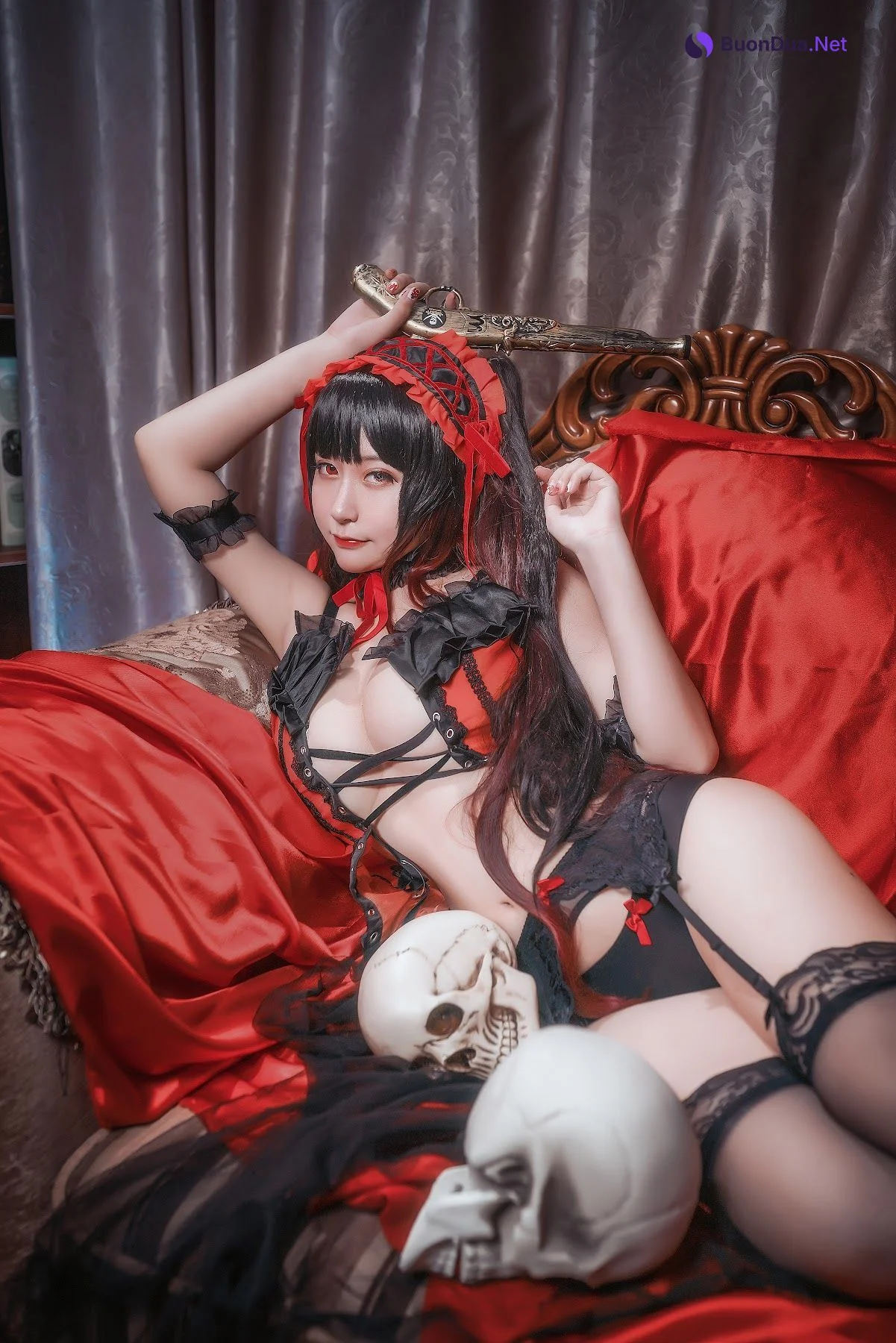 Coser@Mao Jiu Jiang Sakura (猫九酱Sakura) – 狂三内衣 - Photo 3