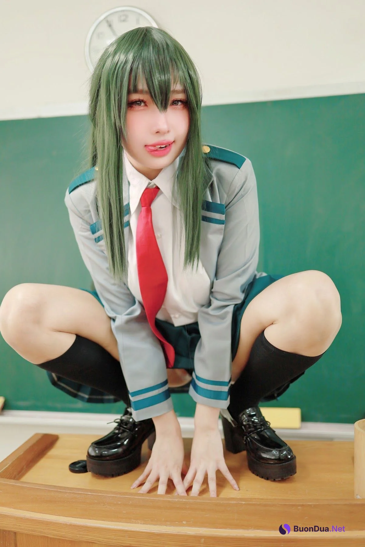 Coser@慕慕Momo – 蛙吹梅雨 學生服 Asui Tsuyu - Photo 14
