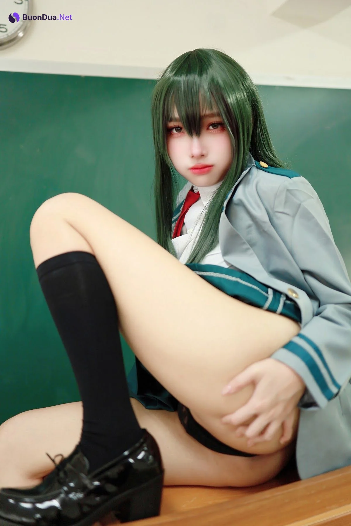 Coser@慕慕Momo – 蛙吹梅雨 學生服 Asui Tsuyu - Photo 16