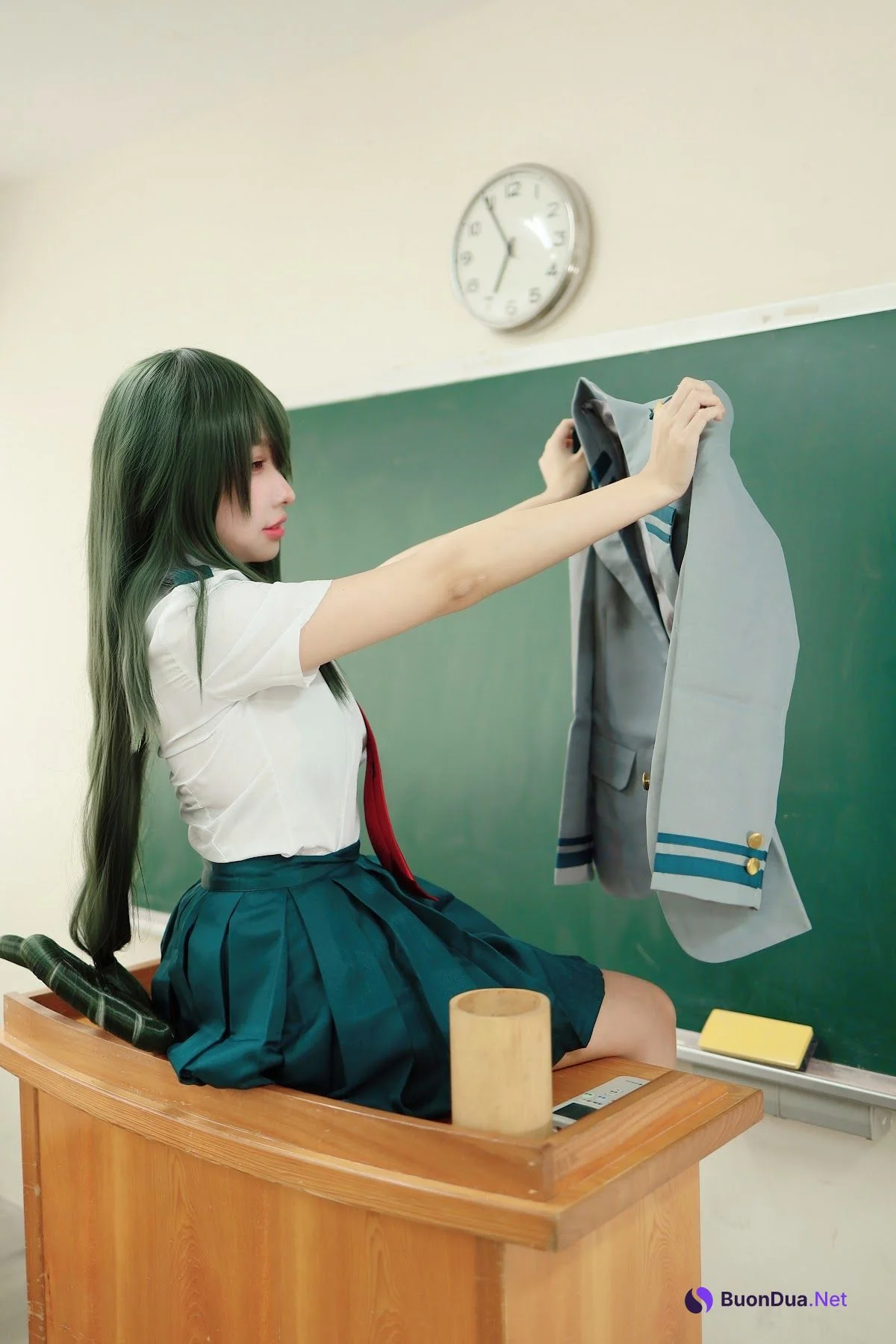 Coser@慕慕Momo – 蛙吹梅雨 學生服 Asui Tsuyu - Photo 18
