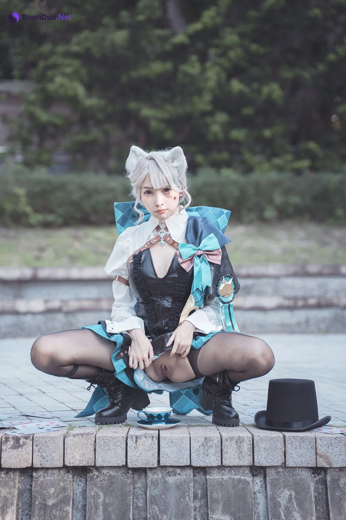 Coser@慕慕Momo – 原神 Genshin 琳妮特的色情魔術 室外 - Photo 11