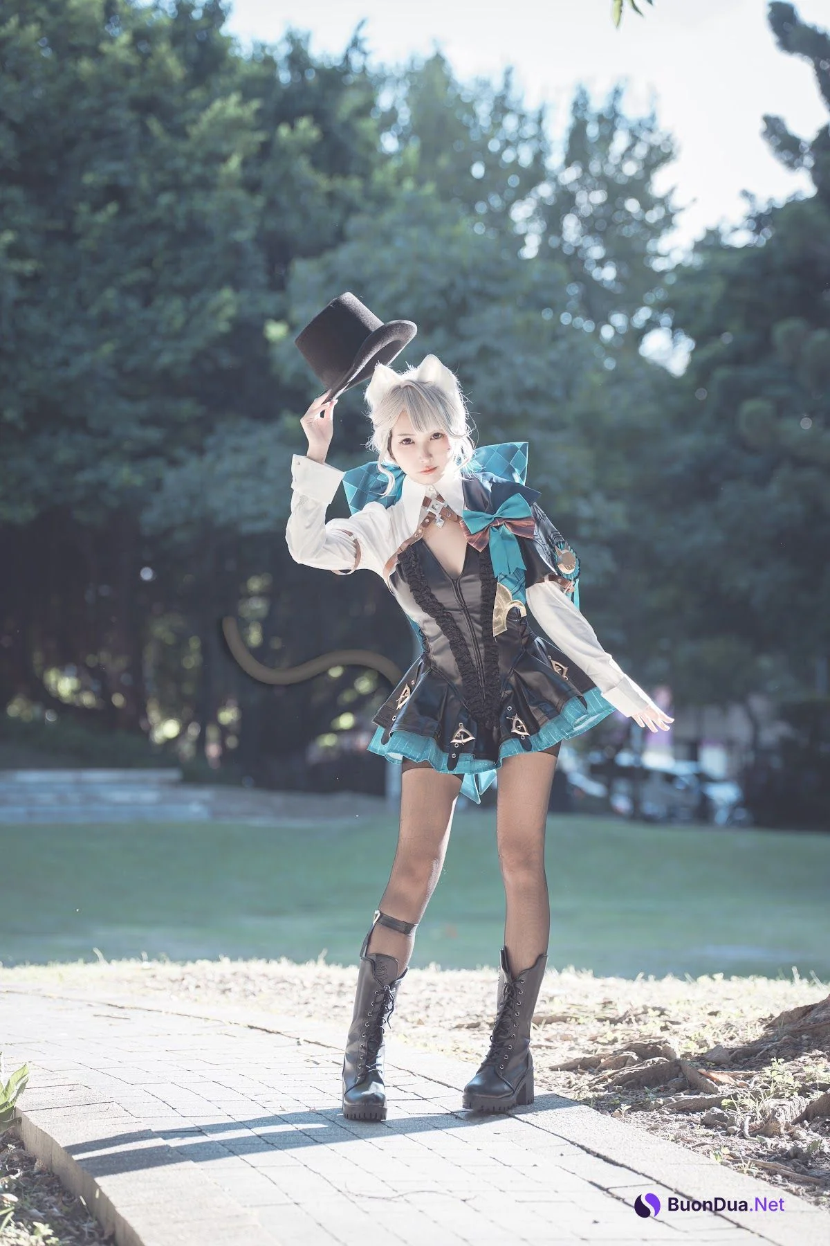 Coser@慕慕Momo – 原神 Genshin 琳妮特的色情魔術 室外 - Photo 12