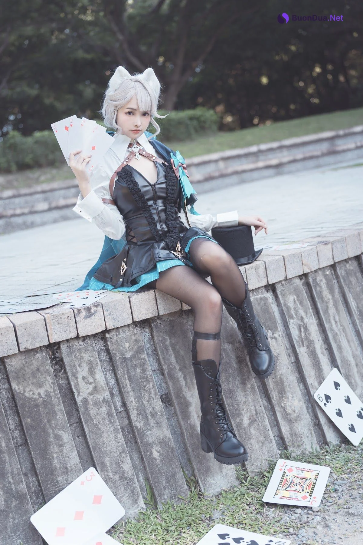 Coser@慕慕Momo – 原神 Genshin 琳妮特的色情魔術 室外 - Photo 4