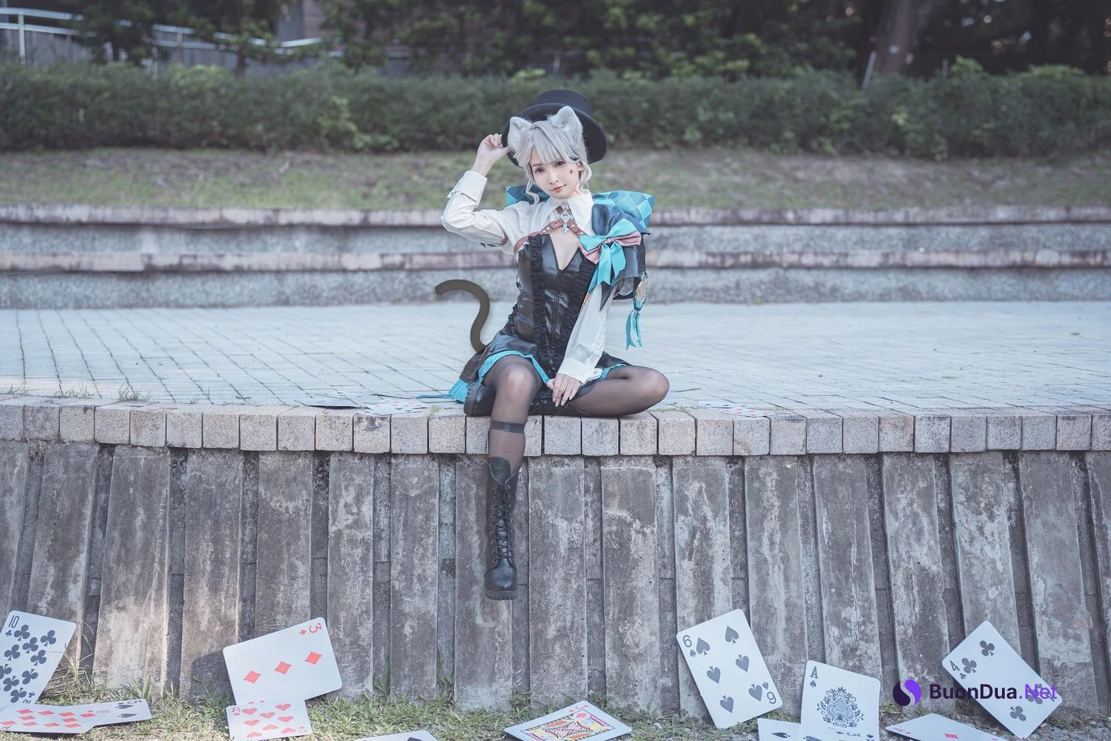 Coser@慕慕Momo – 原神 Genshin 琳妮特的色情魔術 室外 - Photo 6