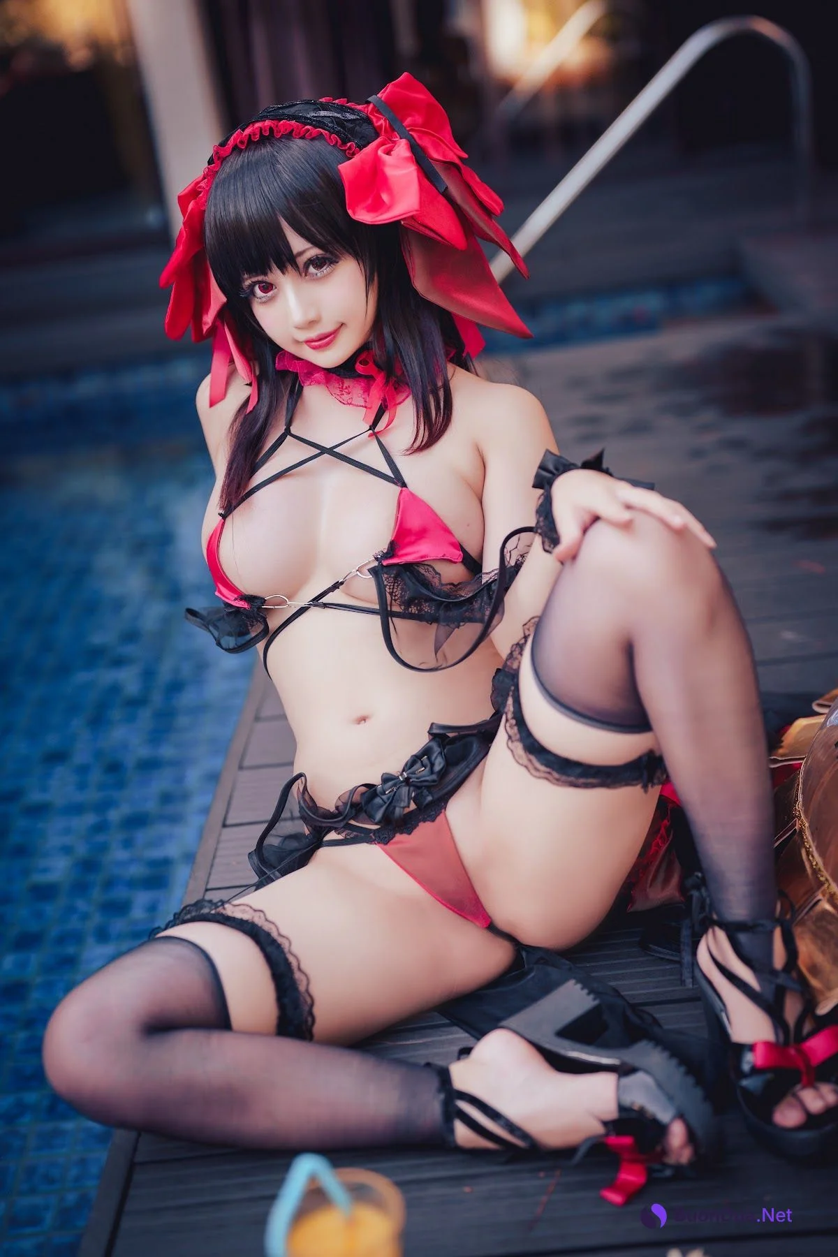 Coser@沖田凜花Rinka – Kurumi Tokisaki Swimsuit - รูปภาพ 15
