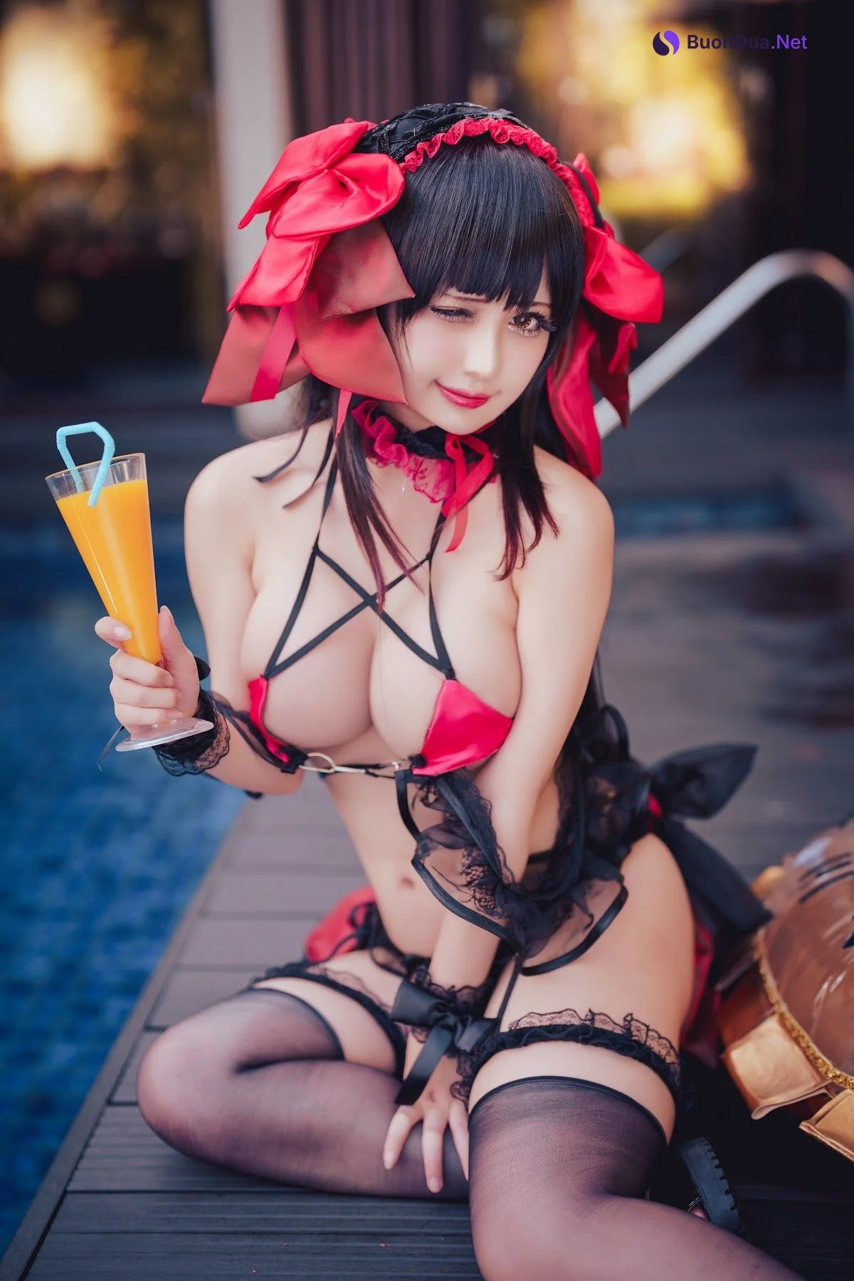 Coser@沖田凜花Rinka – Kurumi Tokisaki Swimsuit - รูปภาพ 17