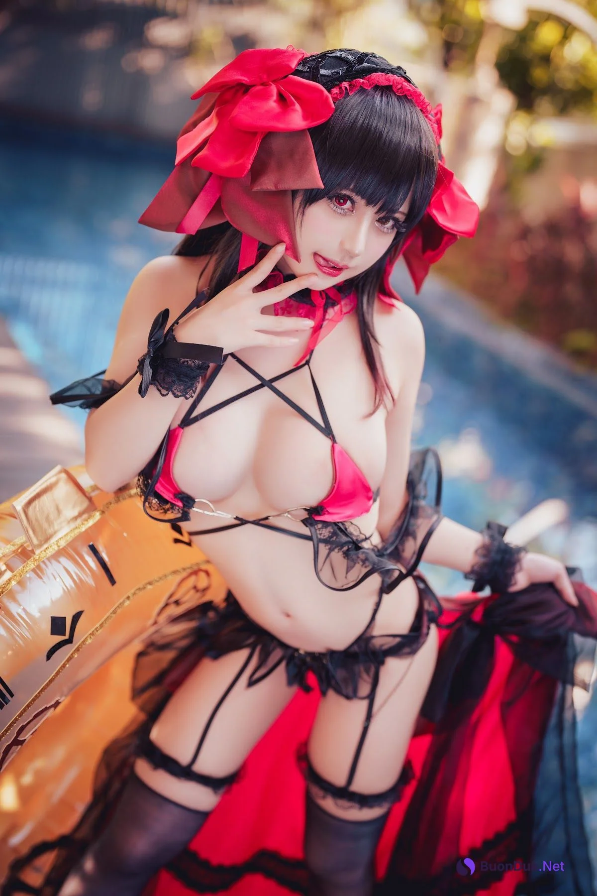 Coser@沖田凜花Rinka – Kurumi Tokisaki Swimsuit - รูปภาพ 2