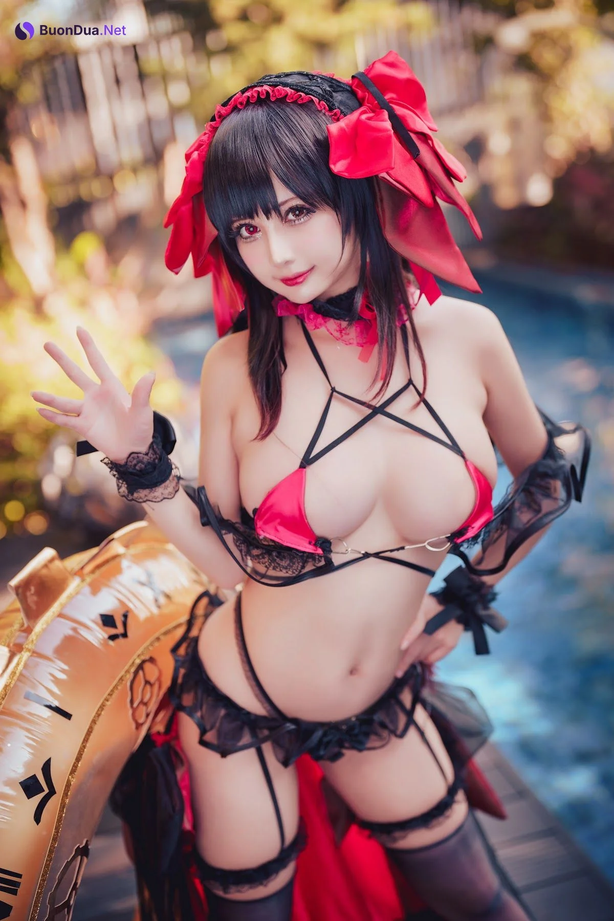 Coser@沖田凜花Rinka – Kurumi Tokisaki Swimsuit - รูปภาพ 4