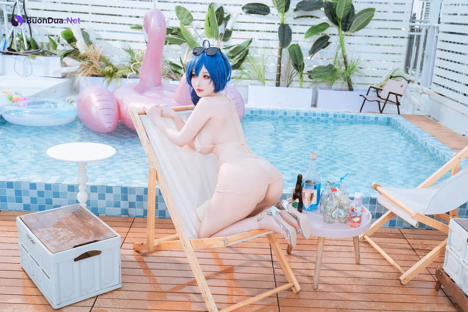 Coser@rioko凉凉子 – 圣路易斯 香槟色比基尼 - Photo 12