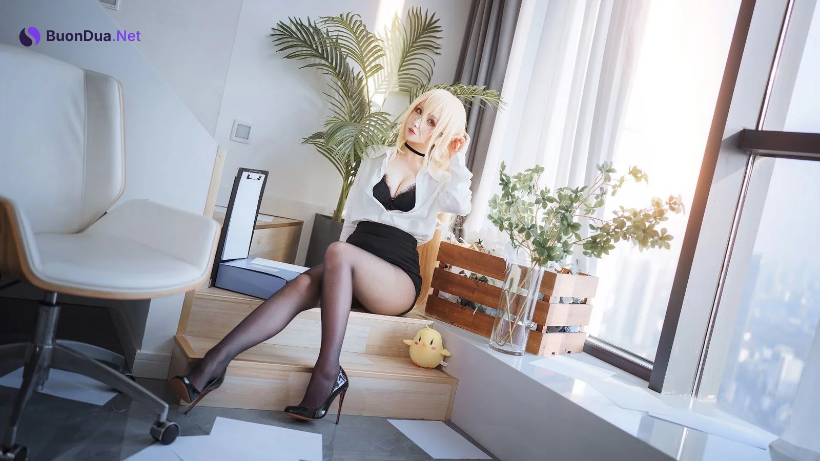 Coser@rioko凉凉子 Vol.113 碧蓝航线 冤仇 办公室的意外 - 사진 12