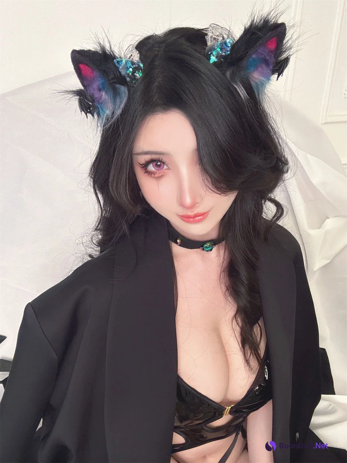 Coser@rioko凉凉子 Vol.124 万圣节小恶魔猫耳 - รูปภาพ 5