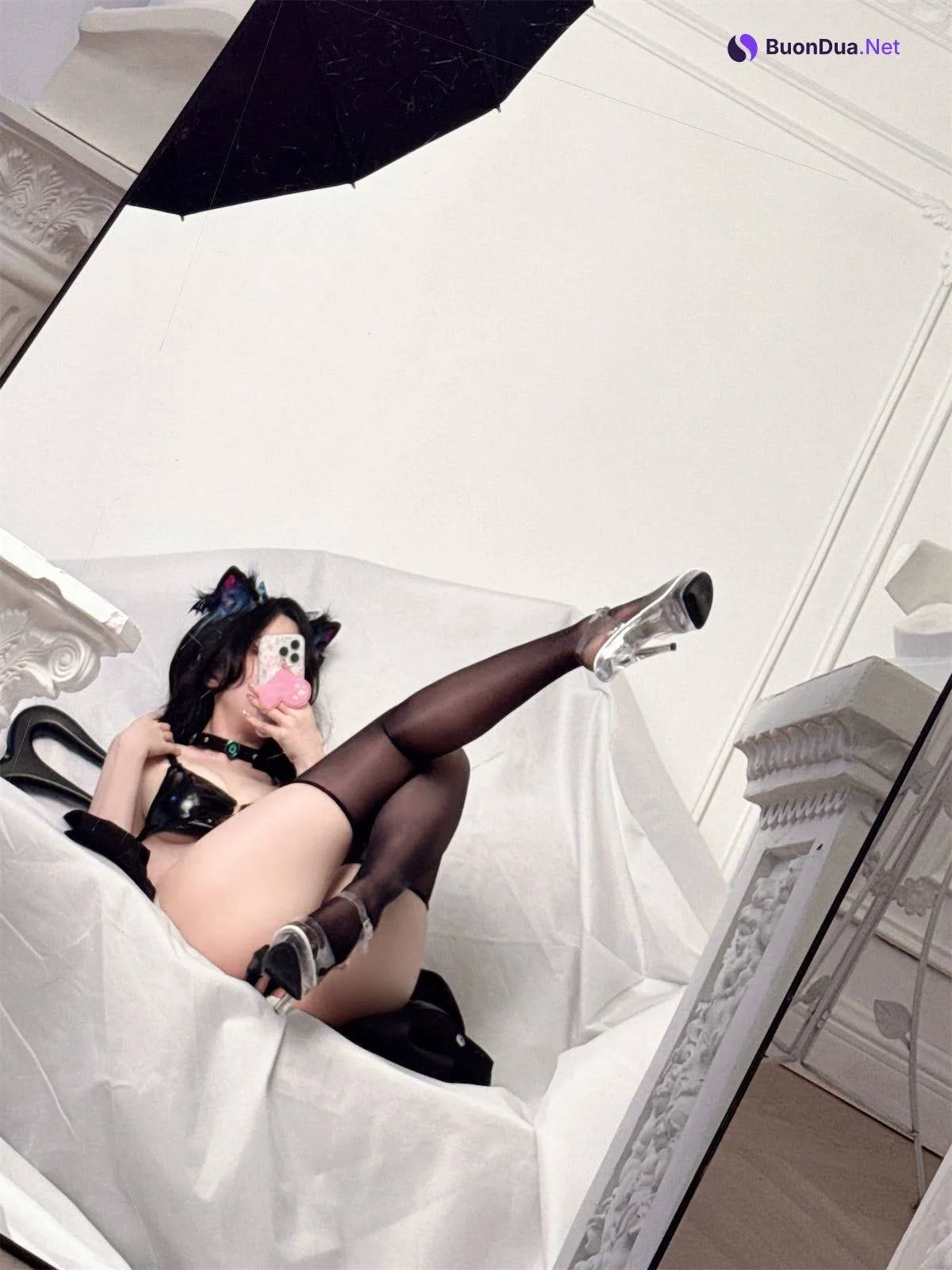 Coser@rioko凉凉子 Vol.124 万圣节小恶魔猫耳 - รูปภาพ 6