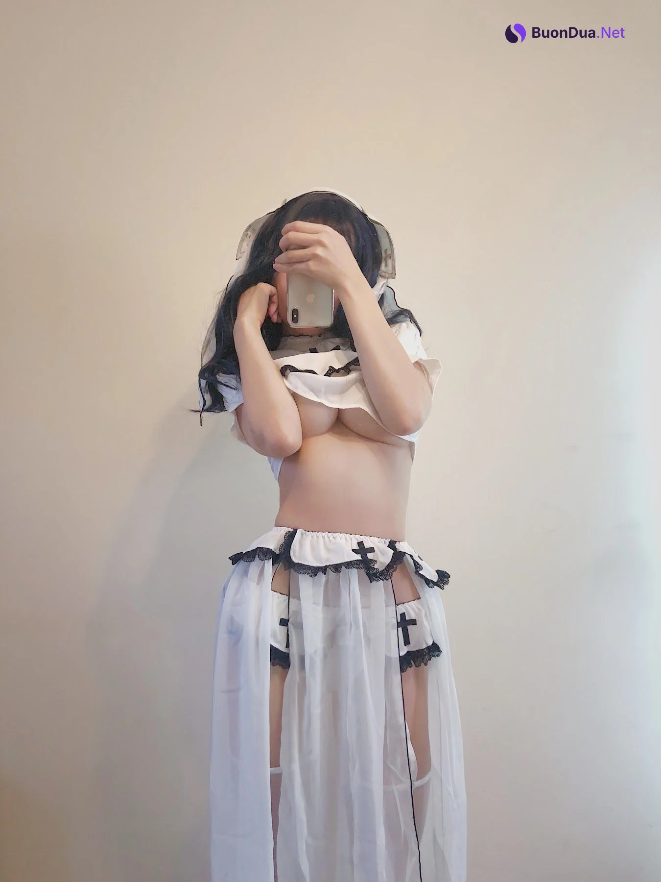 Coser@小仓千代w – 白色修女服自拍 - Photo 14