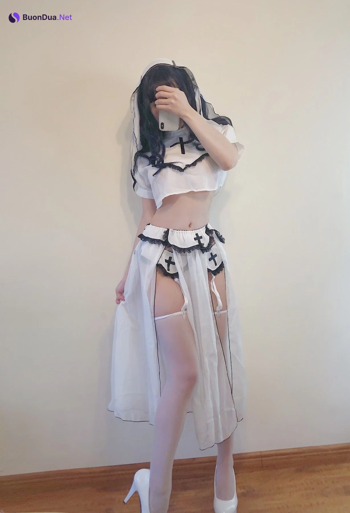 Coser@小仓千代w – 白色修女服自拍 - Photo 19