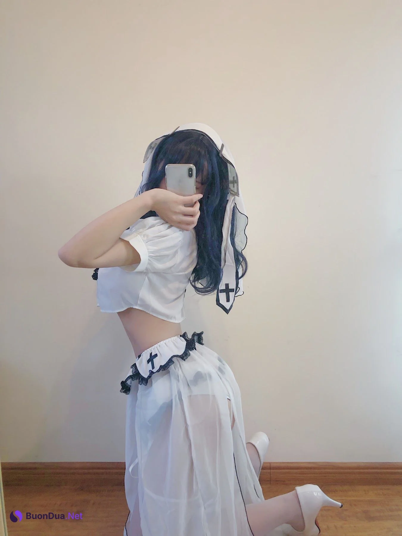 Coser@小仓千代w – 白色修女服自拍 - Photo 7
