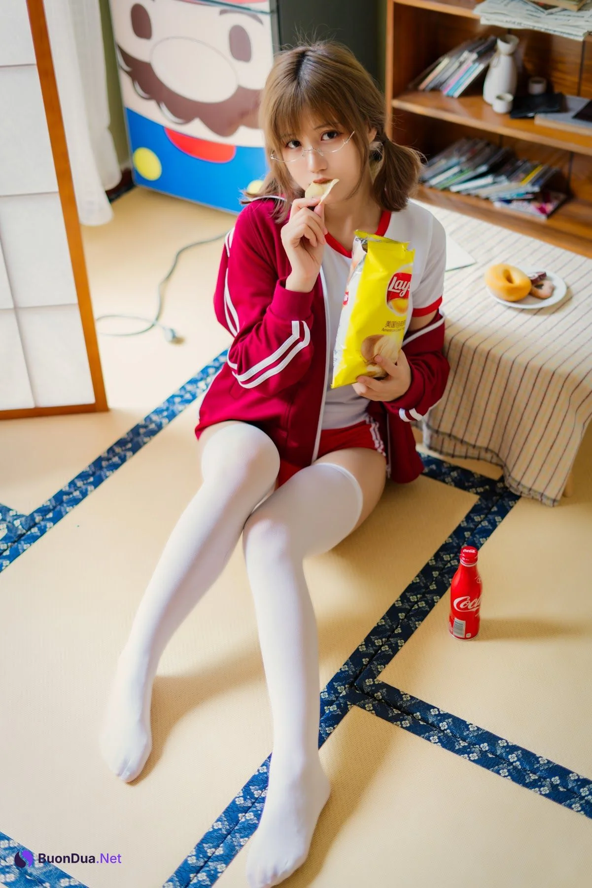 Coser@小仓千代w No.005 红色体操服 - Photo 15