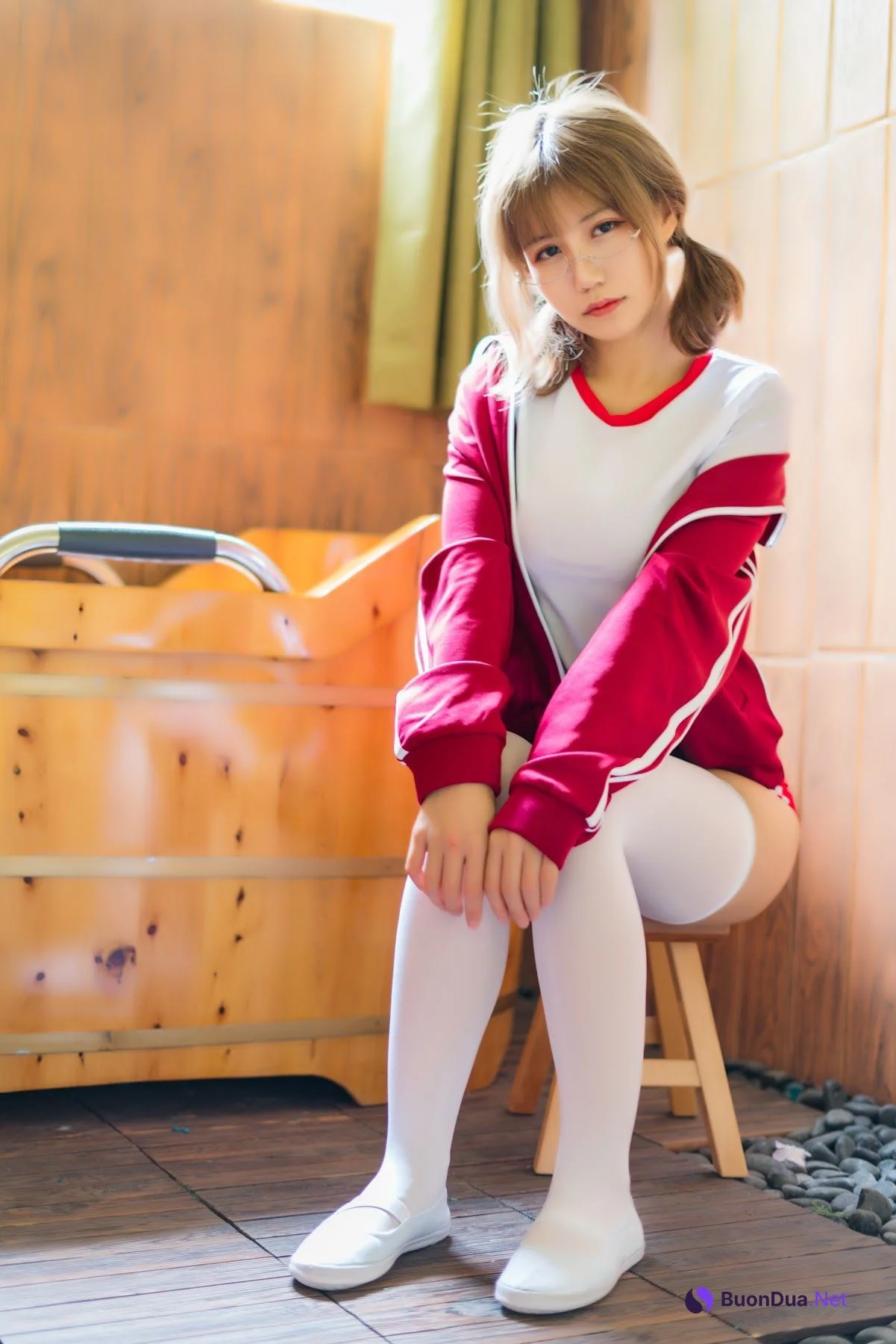 Coser@小仓千代w No.005 红色体操服 - Photo 9