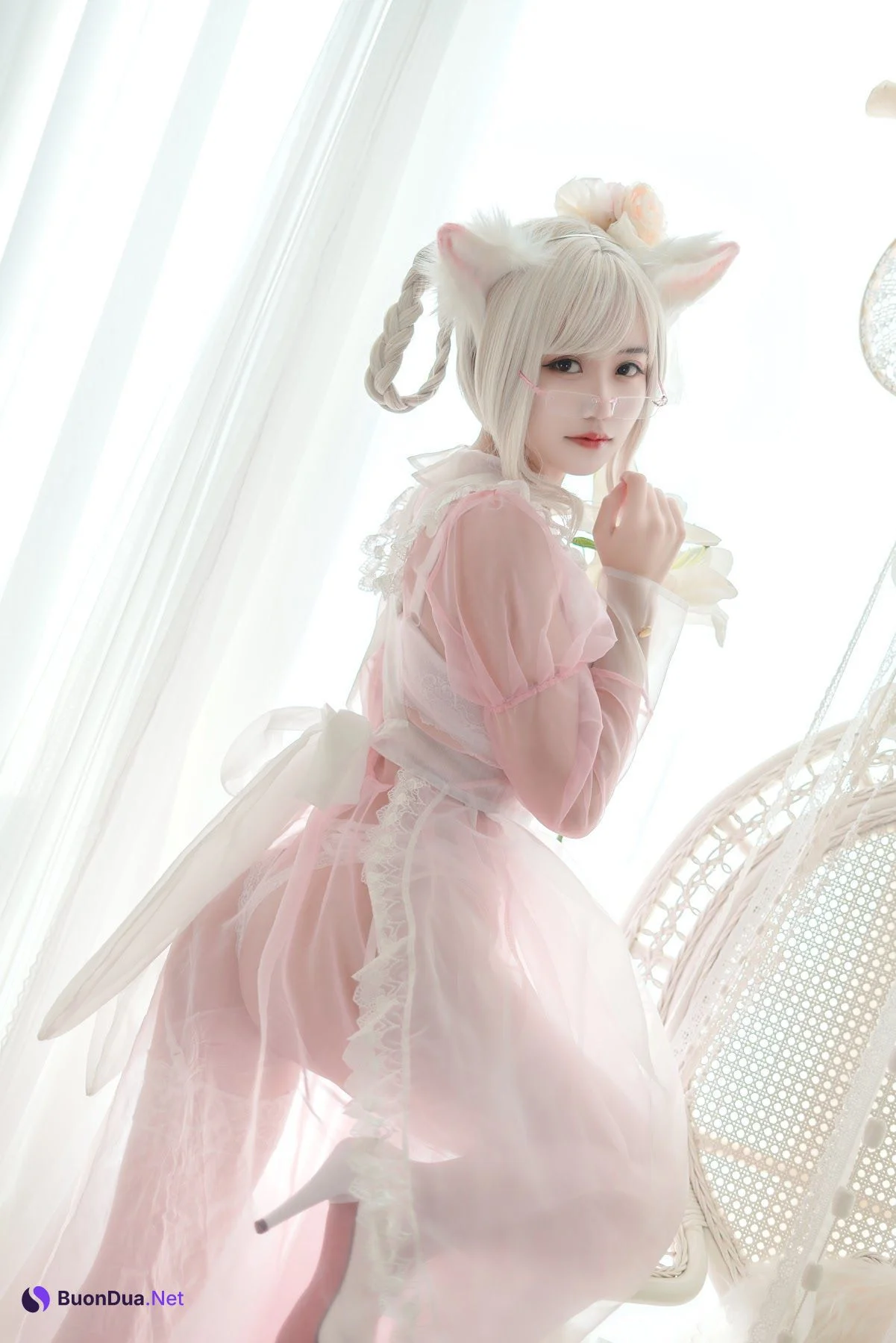 Coser@小仓千代w No.007 透明女仆粉色 - 사진 11