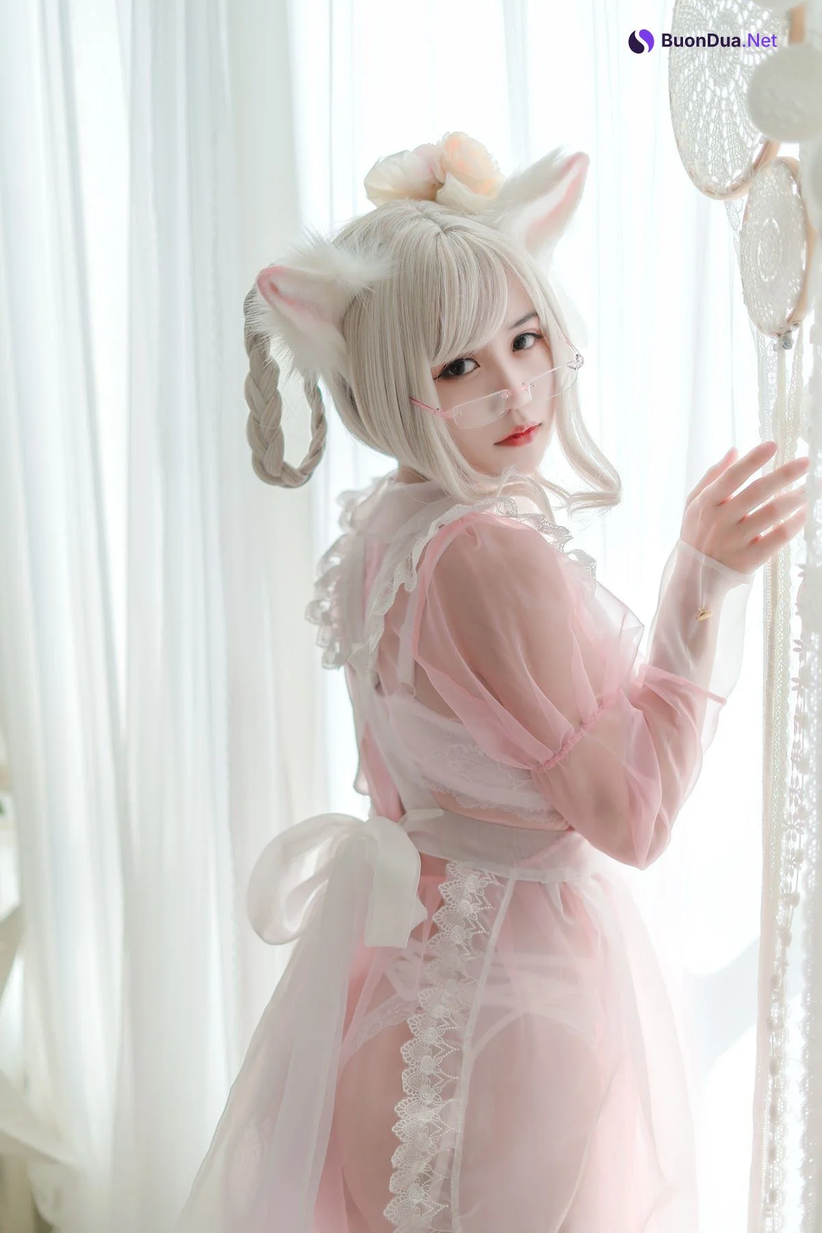 Coser@小仓千代w No.007 透明女仆粉色 - 사진 17