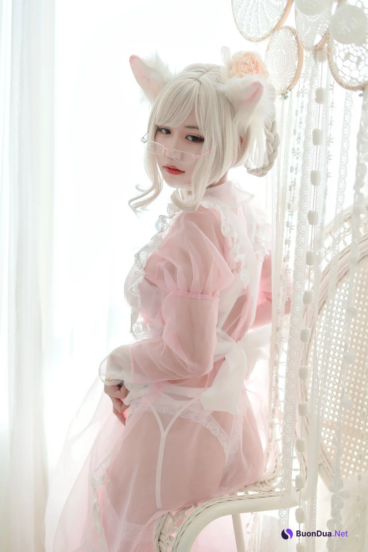 Coser@小仓千代w No.007 透明女仆粉色 - 사진 18