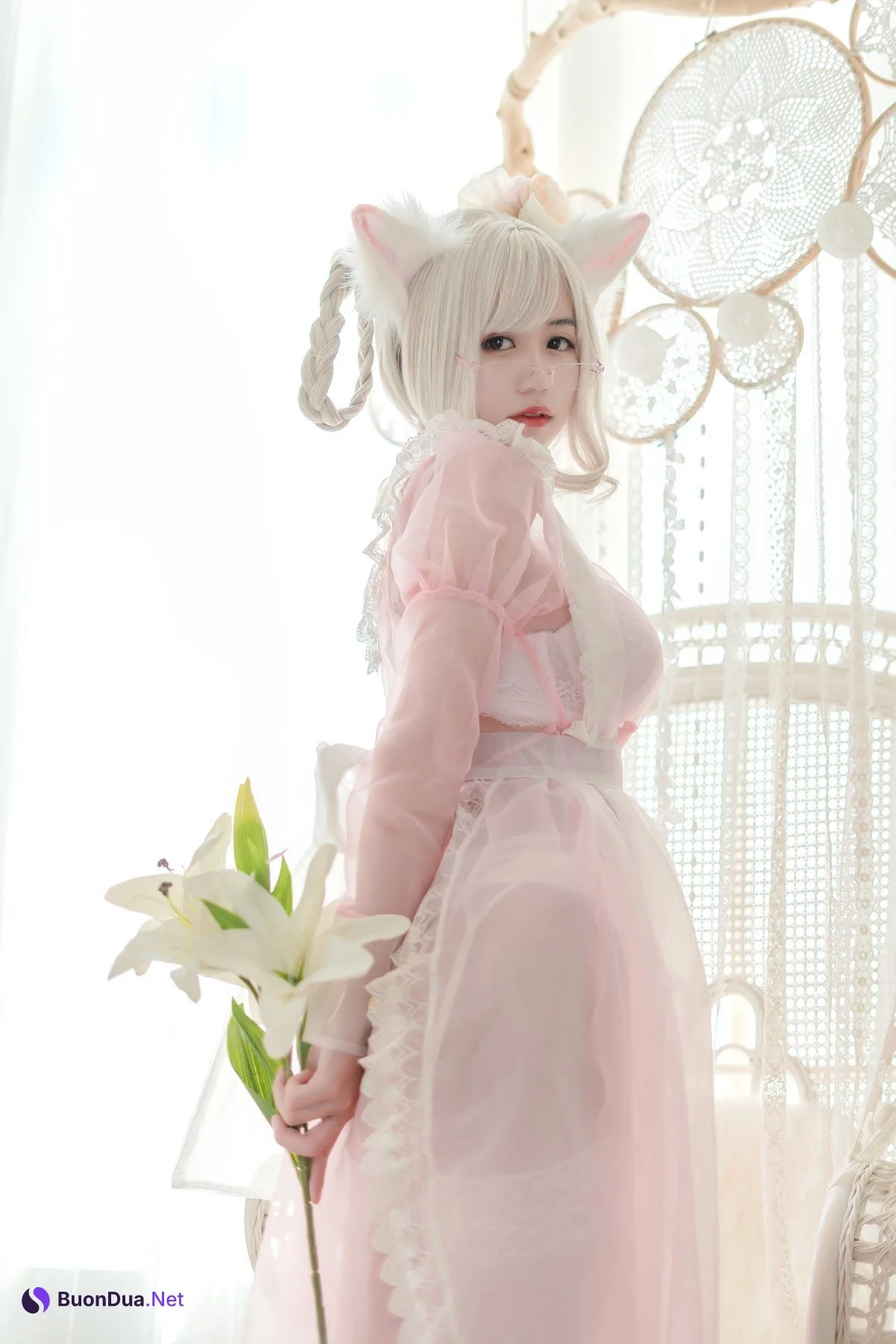 Coser@小仓千代w No.007 透明女仆粉色 - 사진 7