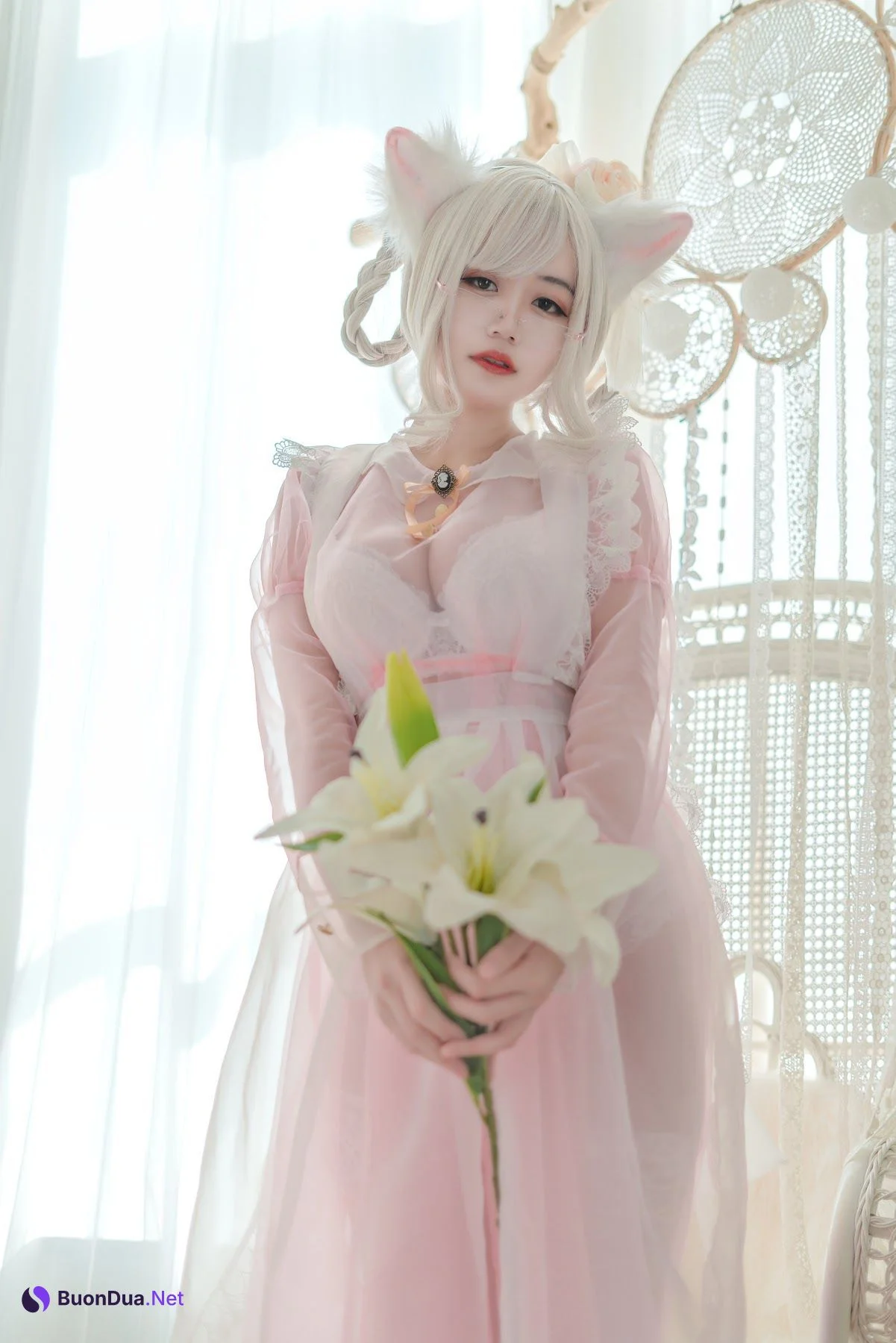 Coser@小仓千代w No.007 透明女仆粉色 - 사진 8
