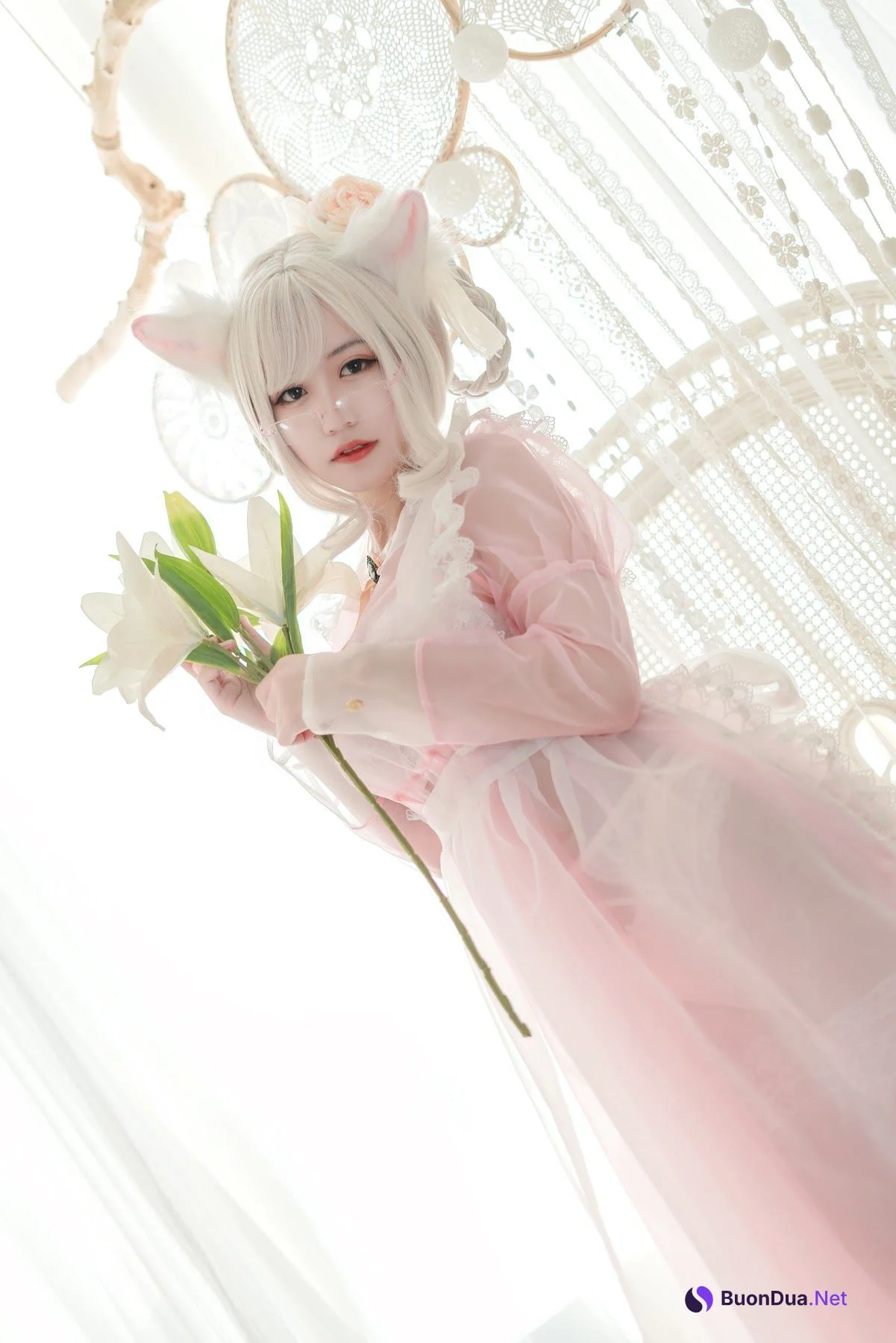 Coser@小仓千代w No.007 透明女仆粉色 - 사진 9