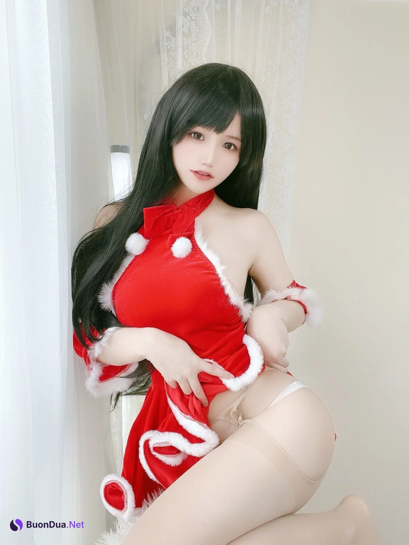 Coser@小仓千代w No.018 红色礼物裙 - รูปภาพ 11