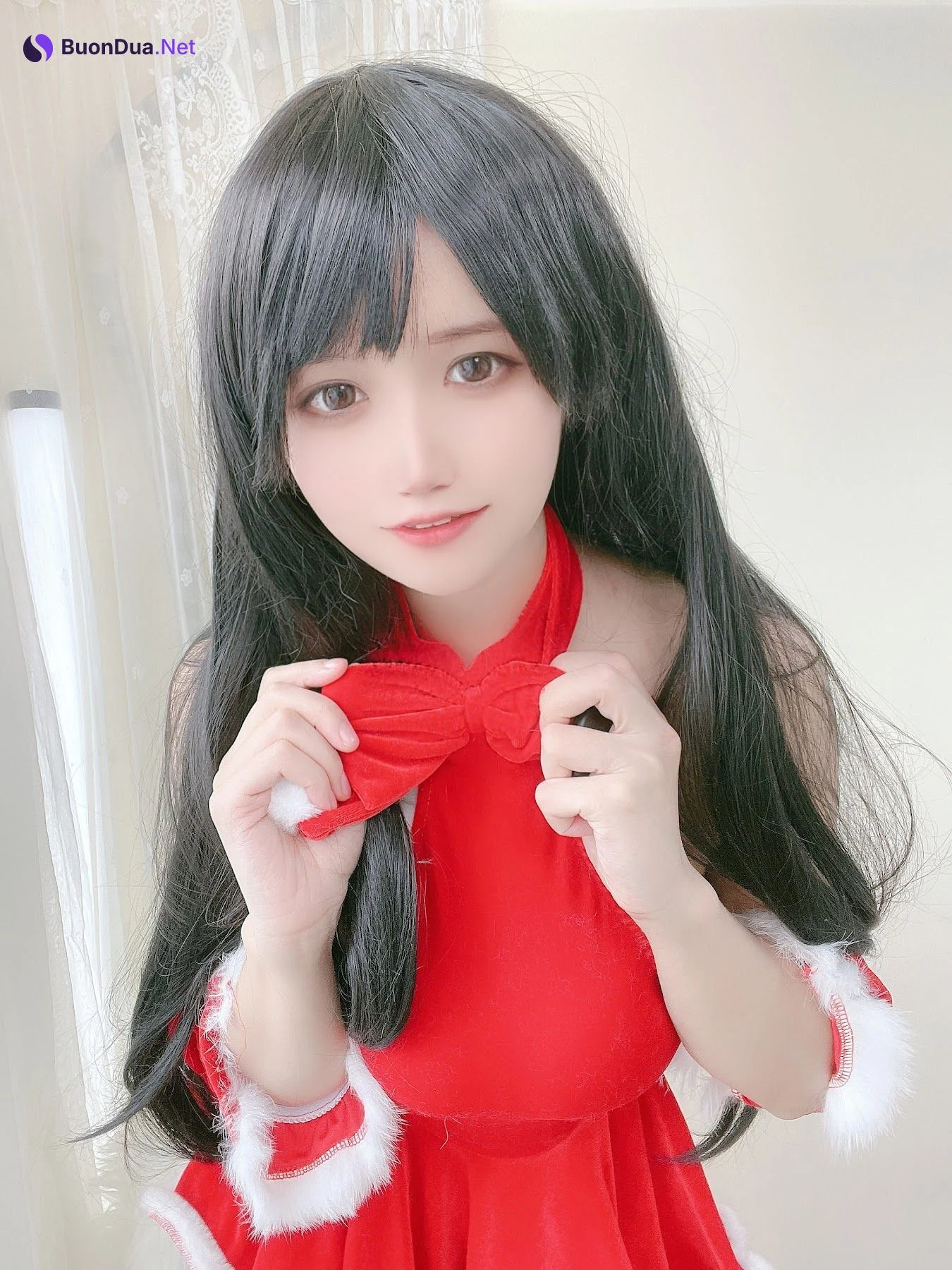 Coser@小仓千代w No.018 红色礼物裙 - รูปภาพ 12