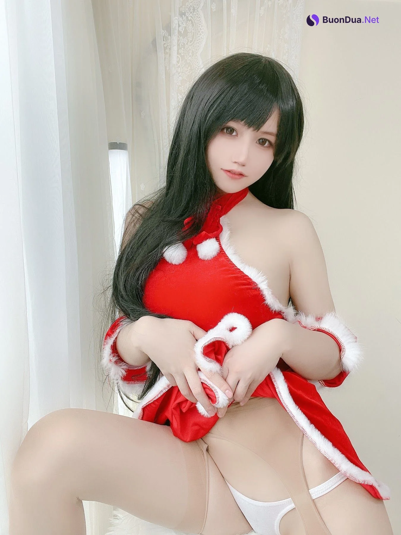 Coser@小仓千代w No.018 红色礼物裙 - รูปภาพ 13