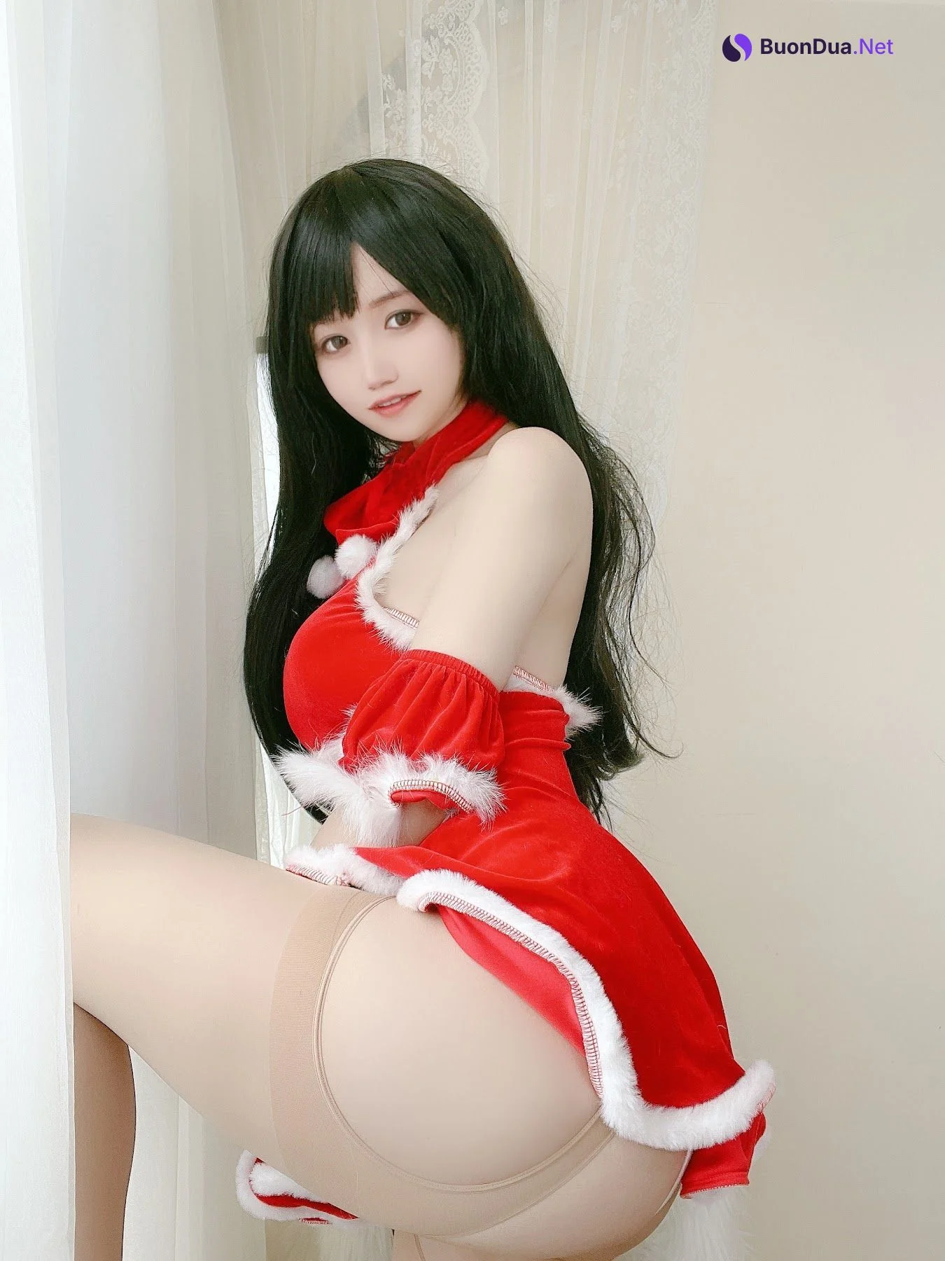 Coser@小仓千代w No.018 红色礼物裙 - รูปภาพ 14