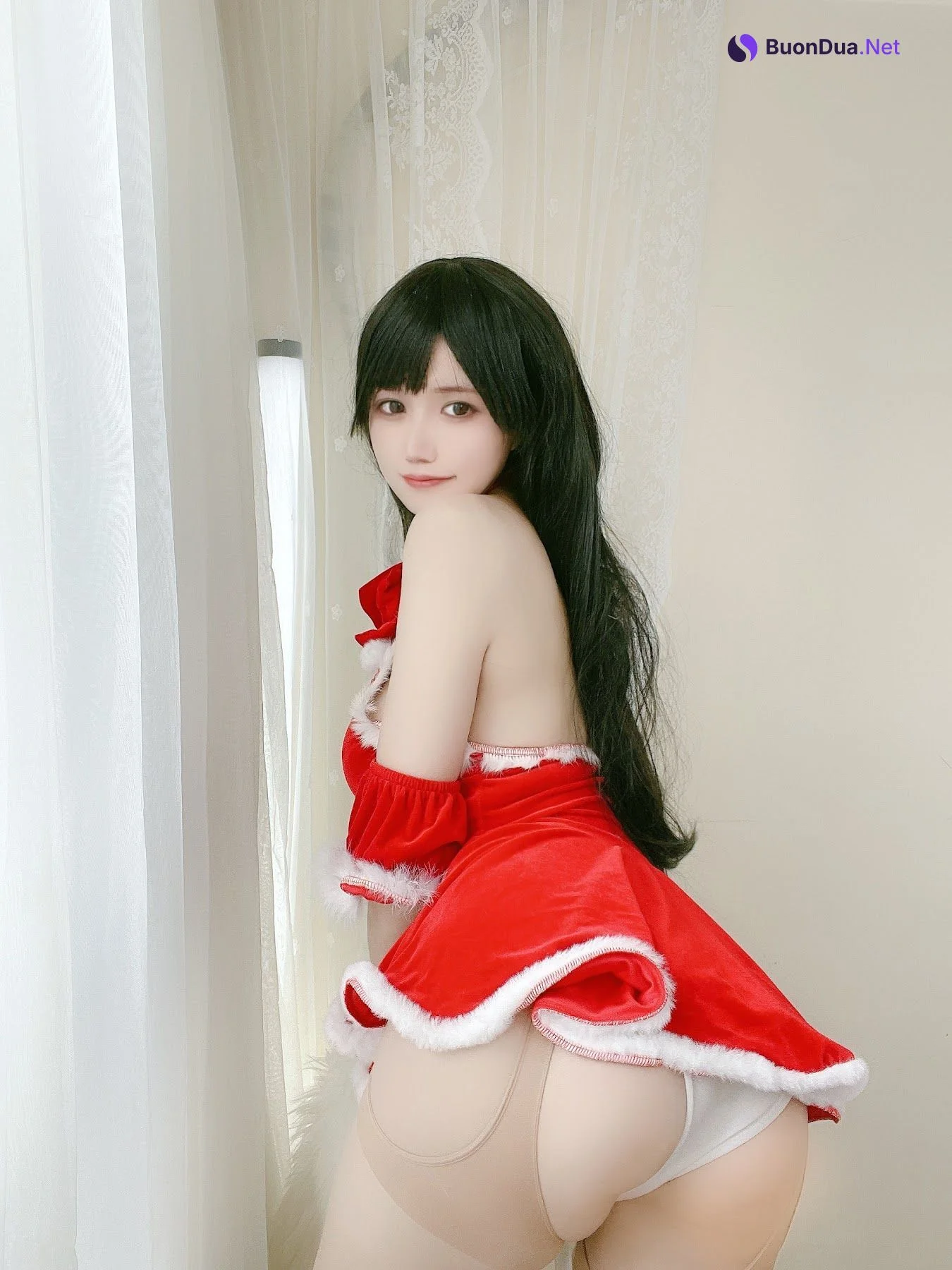 Coser@小仓千代w No.018 红色礼物裙 - รูปภาพ 15