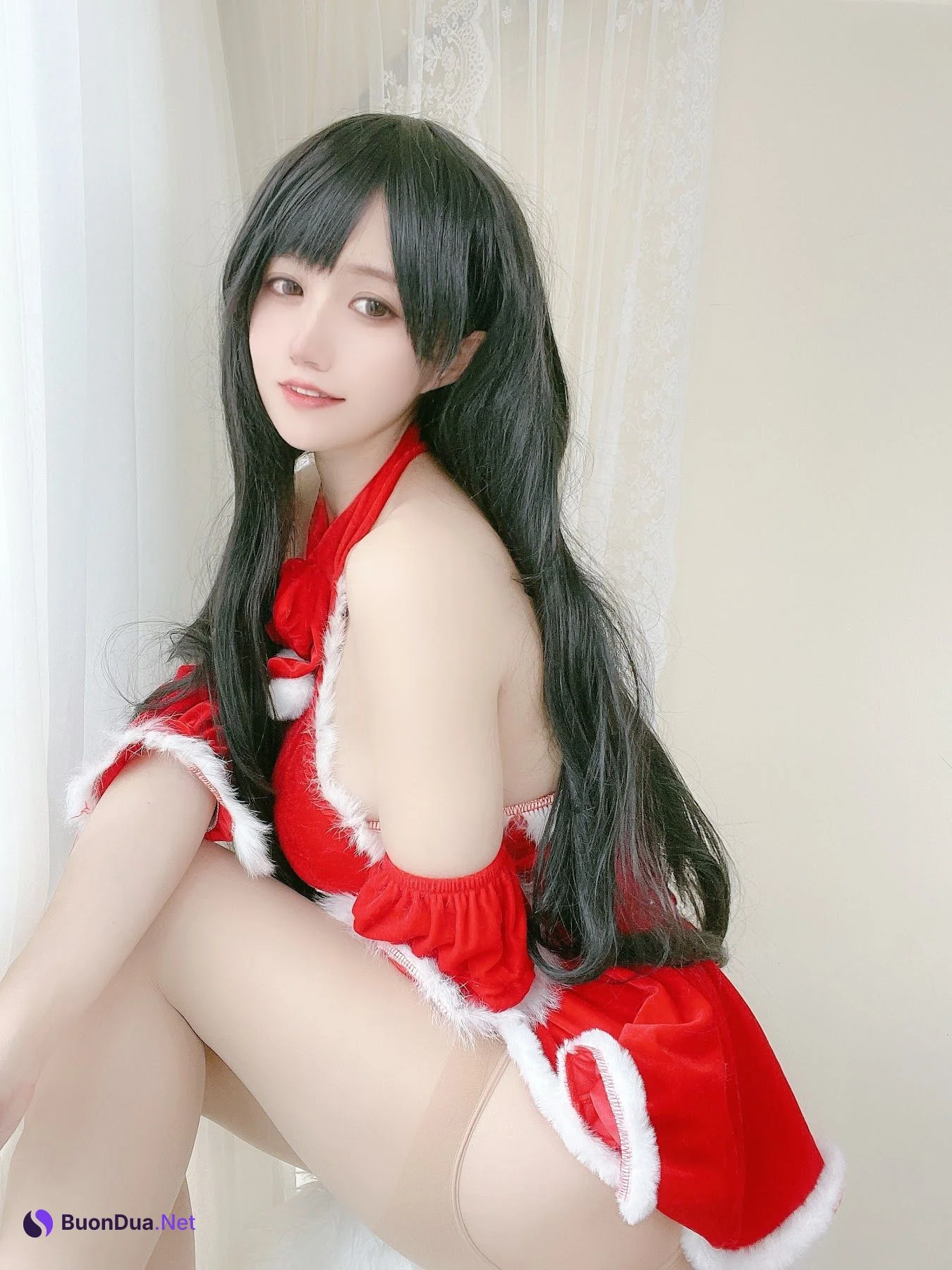 Coser@小仓千代w No.018 红色礼物裙 - รูปภาพ 20