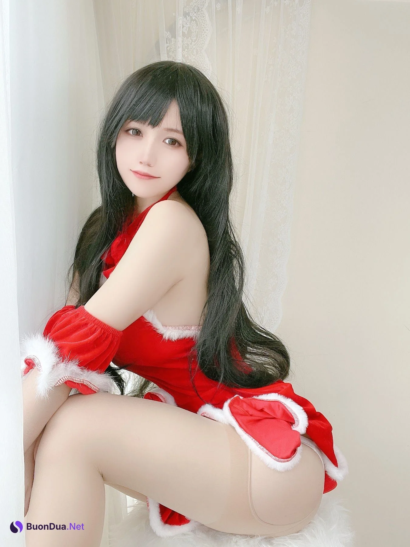 Coser@小仓千代w No.018 红色礼物裙 - รูปภาพ 3