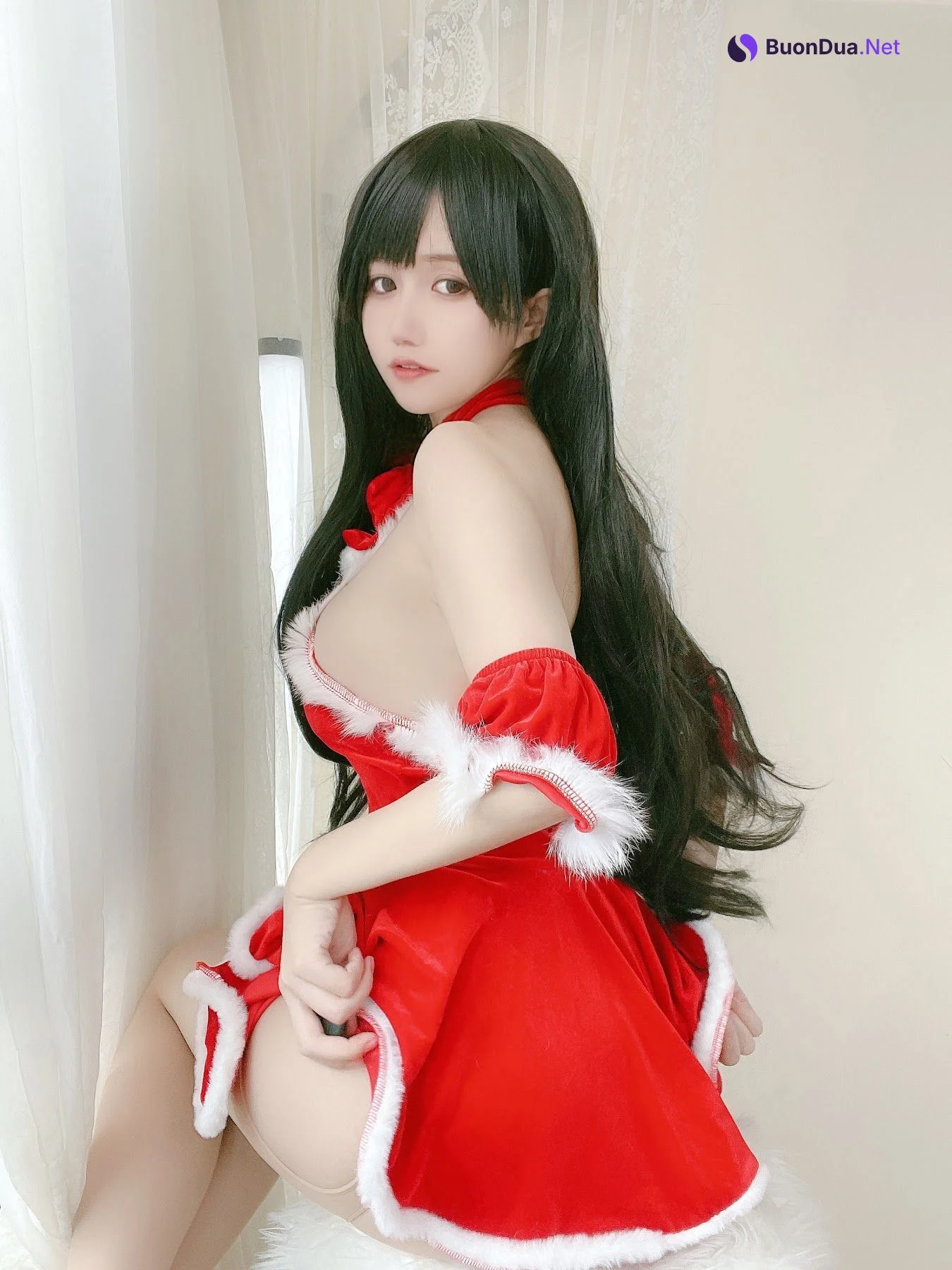 Coser@小仓千代w No.018 红色礼物裙 - รูปภาพ 6