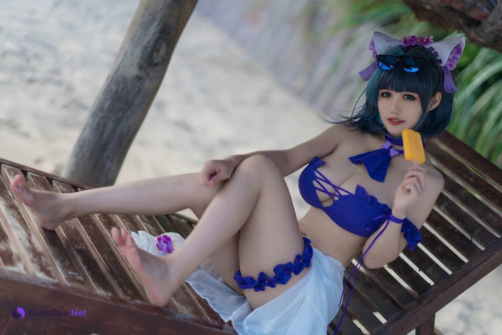 Coser@小仓千代w No.044 1月舰长 柴郡泳装 - Photo 15